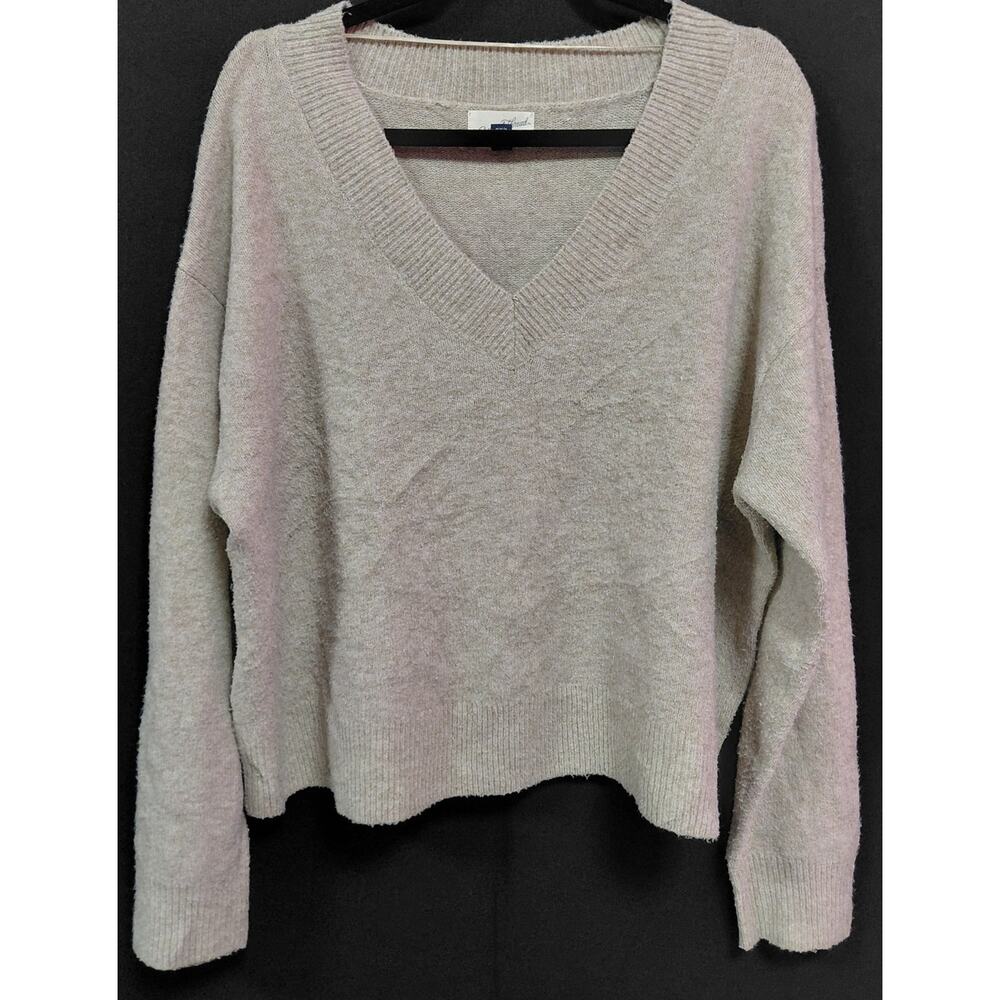 Universal Thread Goods Co Universal Thread V-Neck Sweater Gray Solid Size XL